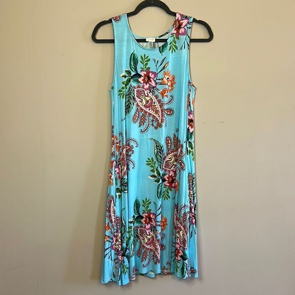 CUPIO Bright Floral Tank Dress with Pockets - Size Large - Picture 1 of 10